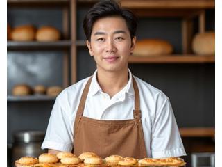 친절하게 웃는 제빵사
